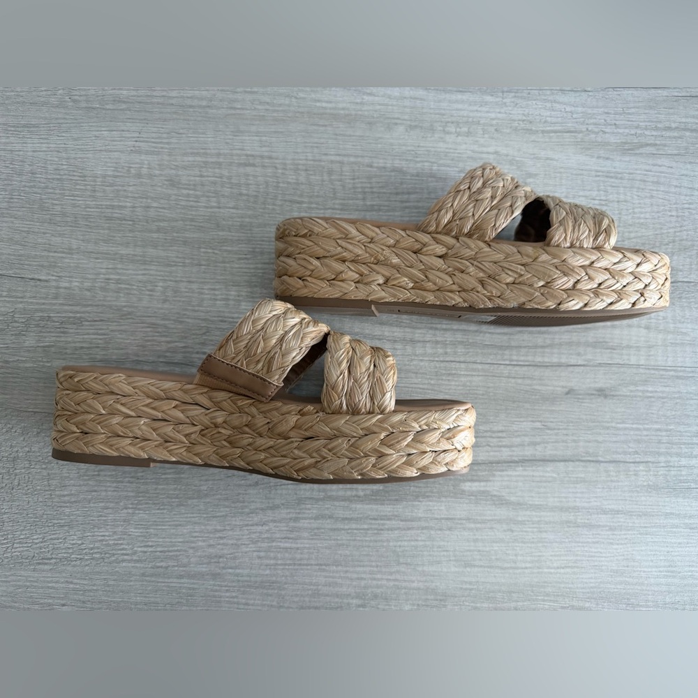 Sun + Stone Women's Olinkaa Woven Slide Espadrille Wedge Sandals Size 7 - Picture 7 of 9